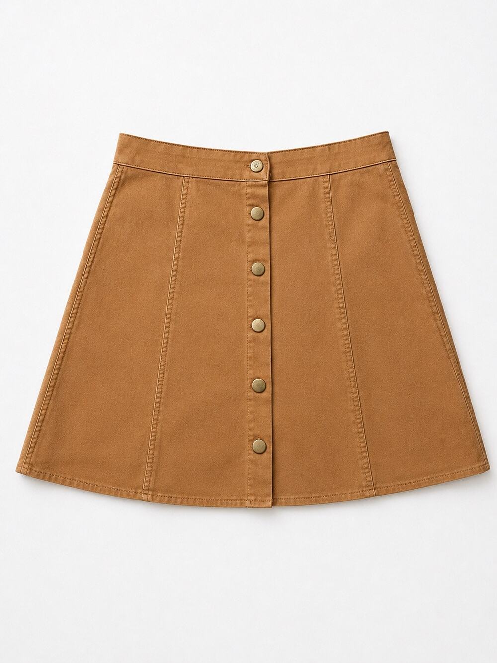 Faux Suede Camel A Line Skirt Women Sz S 90s Western Cowgirlcore Casual Daily